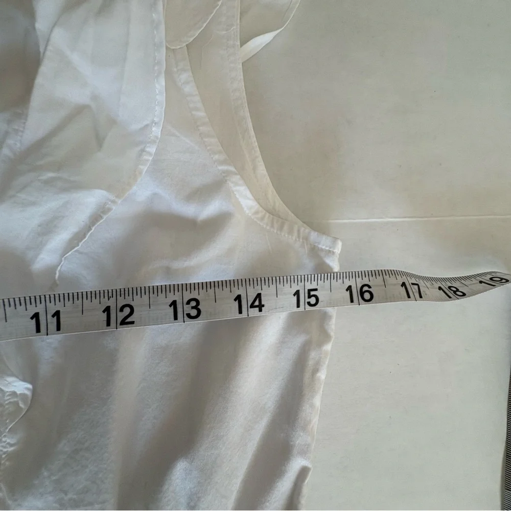 J. Crew Ruffle shoulder A line dress white size 0 100% cotton